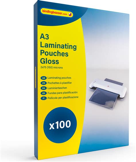 Binding Bazaar A4 Laminating Pouches Gloss Finish 150 Micron 100