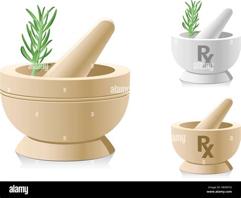 Mortar And Pestle With Rx Symbol For Medical Prescriptions Stock Vector Art And Illustration