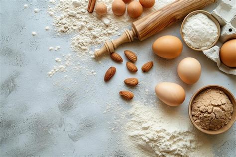 Premium Photo A Wooden Rolling Pin Sitting On Top Of A Table Next To Eggs