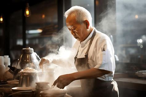 Premium AI Image Asian Chef Cooking