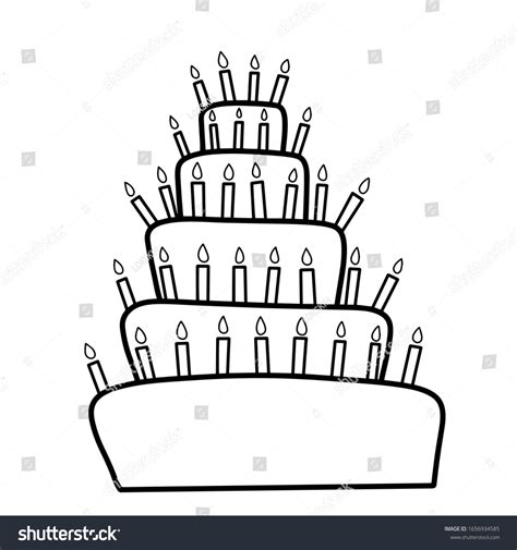 Birthday Cake Burning Candles Isolated On Stock Vector Royalty Free