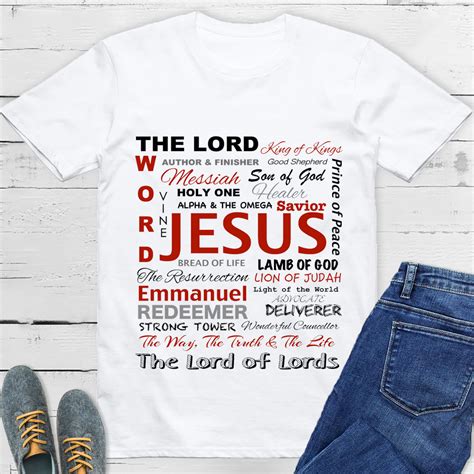 Names of Jesus Christ Bible Verses Scriptures Shirt Sale - GuidingCross