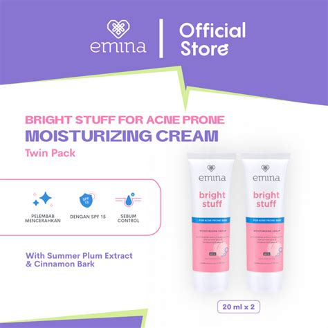 Jual Emina Bright Stuff For Acne Prone Skin Moisturizing Cream 20 ML