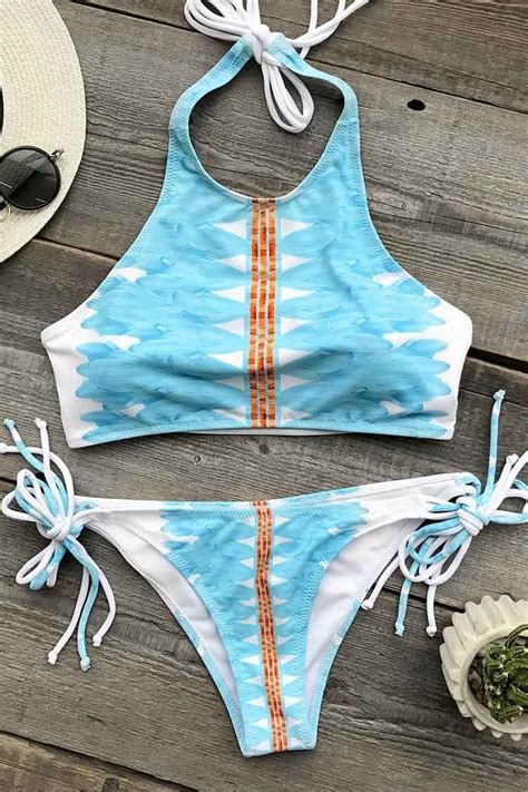 Cupshe Fresh And Clean Halter Bikini Set Bikinis Halter Bikini Set