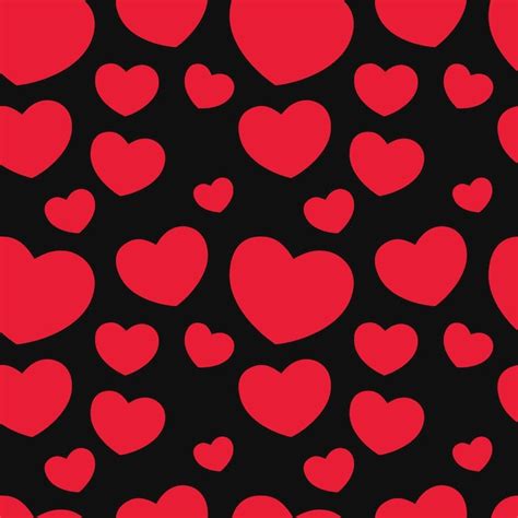 Premium Vector Seamless Pattern Of Red Hearts On A Black Background