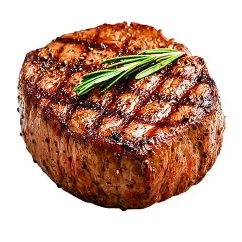 Perfectly Grilled Steak Garnished with Fresh Rosemary Sprig 56098221 PNG
