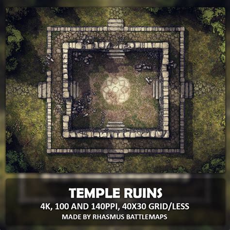 printable temple ruins map  rhasmus battlemaps