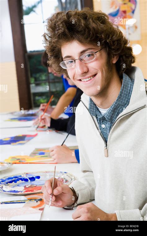 Students in an art class Stock Photo - Alamy