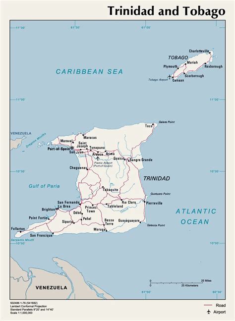 Trinidad Tobago Political Map - MapSof.net