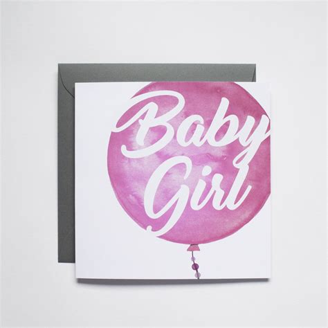 Baby Girl Card, New Baby Card, Baby Girl, Pink Baby Card, Newborn, Baby ...