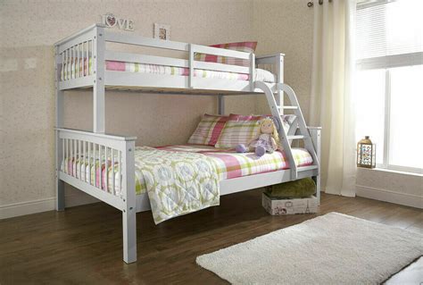 Novaro Triple Bunk Bed Grey Splits Into A Standard Double And Single Bed Trio Bunk Beds With