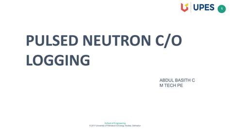 Pulsed Neutron Carbon Oxygen Logging Ppt