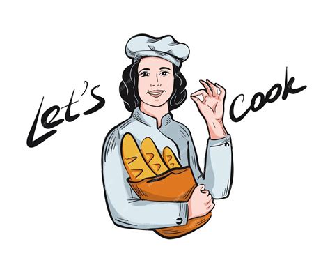 Premium Vector Girl Chef Baker Holding A Pastry In Her Hands Vector