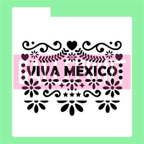 Plantilla Stencil Mexico Papel Picado Viva México Galleprint