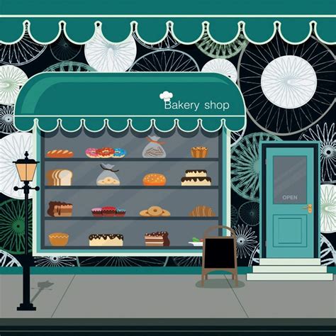 Buy Leowefowa Cartoon Bakery Shop Storefront Backdrop 6 5x6 5ft Vinyl