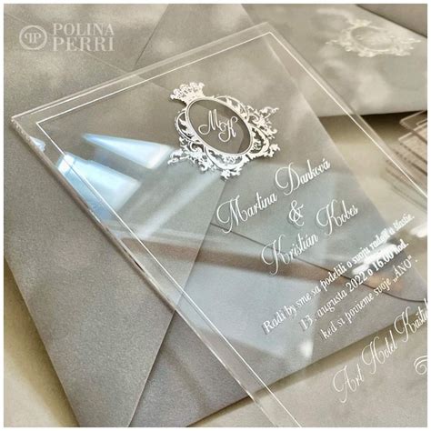 Silver Vienna Velvet Glass Wedding Invitations Polina Perri New York