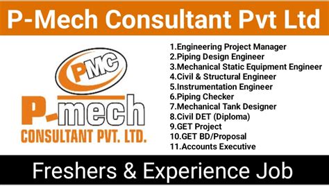 P Mech Consultant Pvt Ltd Recruitment 2024 Hiring For Multiple