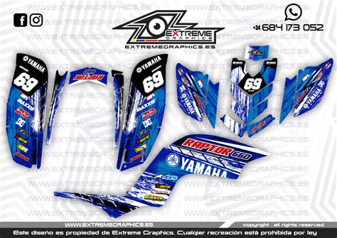 Adhesivos Quad Yamaha Raptor 660 Speed Azul Extremegraphics Es