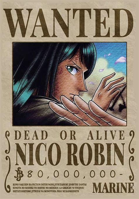 One piece - Nico Robin 1st wanted poster Poster Digital Art by Justin Davis