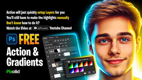 Free Photoshop Action And Gradients For Glowing Thumbnails