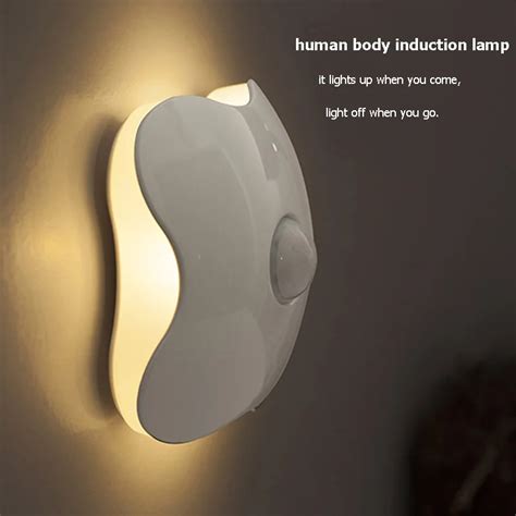 Four Leaf Clover Pir Motion Sensor Led Night Light Smart Human Body Induction Nightlight Battery