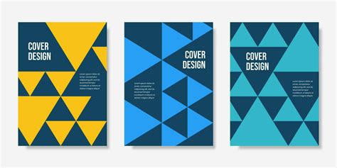 Set Of Book Cover Brochure Designs In Geometric Style Vector