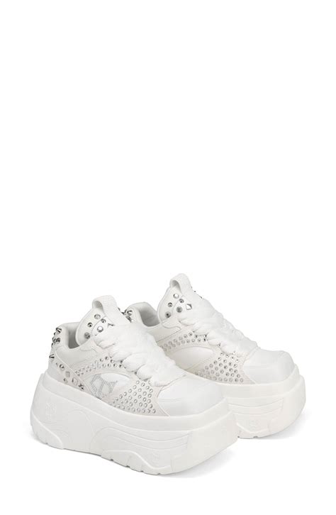 NAKED WOLFE Fantasy Platform Sneaker White Diamond Editorialist