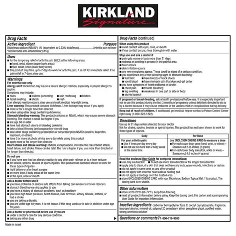 Kirkland Signature Diclofenac Sodium Topical Gel 1 1587 Ounces