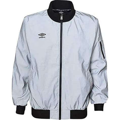 Umbro Mens Full Zip Reflective Jacket Silver Reflective