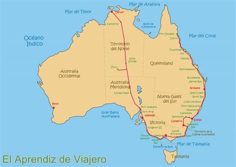 Australia Mapa Del Viaje El Aprendiz De Viajero