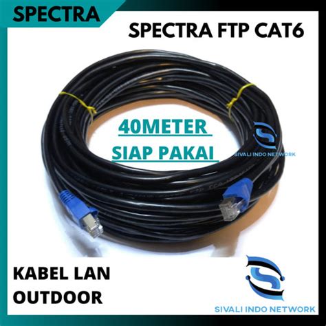 Jual 40 METER SPECTRA KABEL LAN FTP CAT6 OUTDOOR BLACK SIAP PAKAI