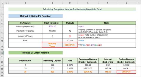 How To Calculate Compound Interest For Recurring Deposit In Excel