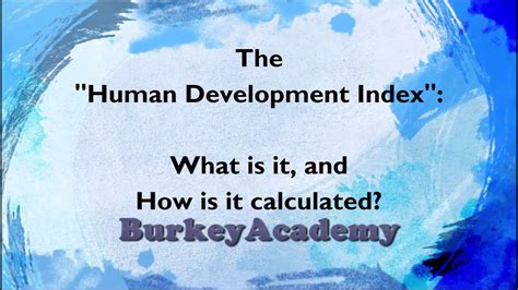 What Is The Human Development Index Youtube