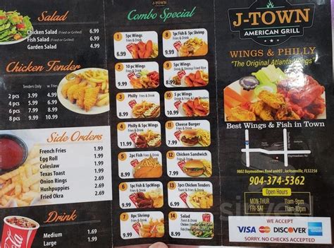 J Town Wings And Philly Menu In Jacksonville Florida Usa