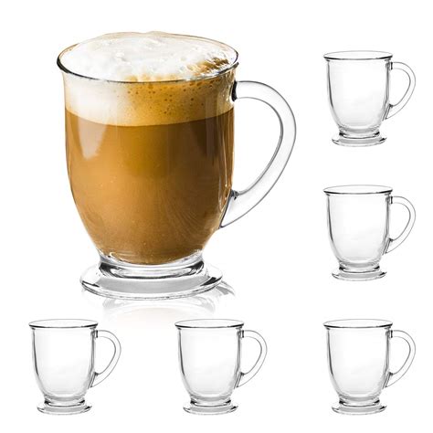 15oz450ml Glass Coffee Mugs Clear Coffee Cups With