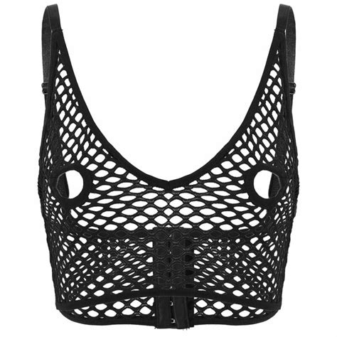 Damen Netz Bh Brustfreies Crop Tops Aush Len Mesh B Stenhebe