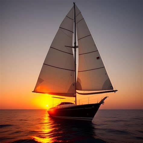 Premium Photo Yacht Sailing Against Sunset Holiday Lifestyle