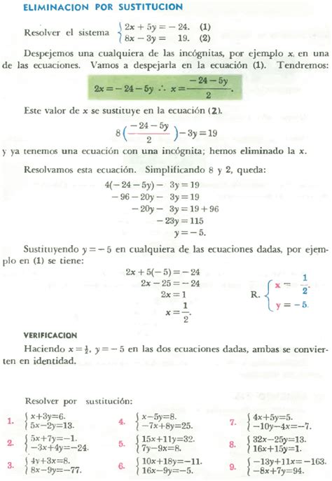 M Todo De Sustituci N Sistema De Ecuaciones Ejercicios Resueltos Pdf