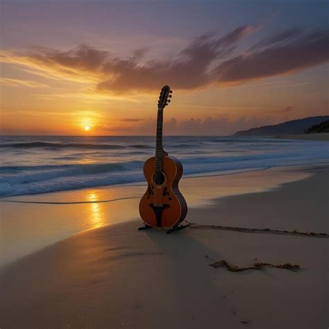 golden hour   beach sunset premium ai generated image