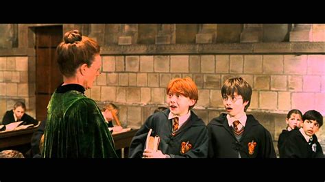 Harry Potter And The Philosopher S Stone Harry And Ron Are Late For Mcgonagall S Class Hd