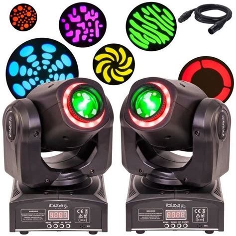 Pack De Lyres Mhspot Fx Dmx Avec Gobos Id Al Bar Club Disco Jeux