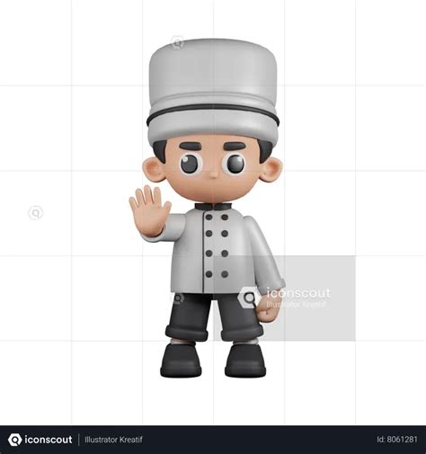 Chef Doing The Stop Sign 3d Illustration Download In Png Obj Or Blend