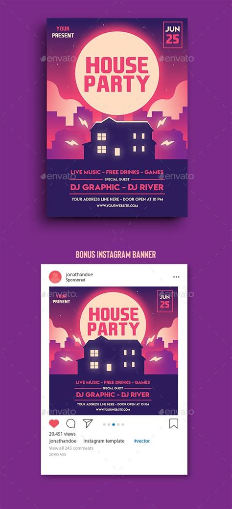 House Party Flyer Template | House party, Party flyer, Techno party