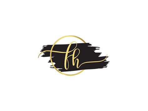 Monogram Fh Signature Logo, Creative FH Brush Letter Logo Icon Design ...