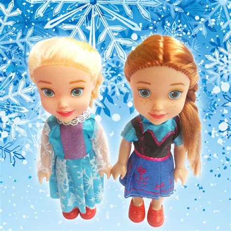 In Stock 2 pcs Fashion Anna Elsa Dolls, Baby Girls Toys, 16cm Plastic ...