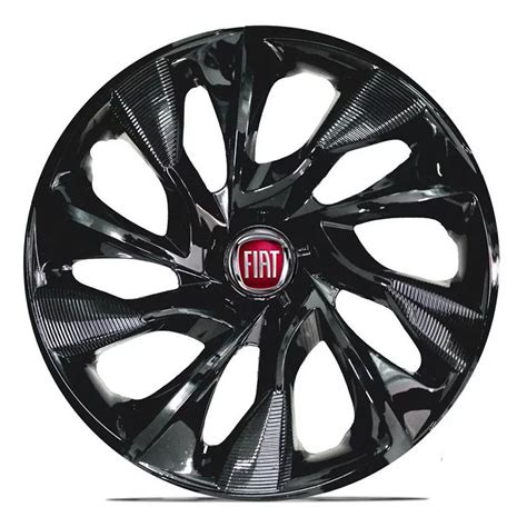 Jogo De Calotas Fiat Ds Preto Aro Universal Poliparts