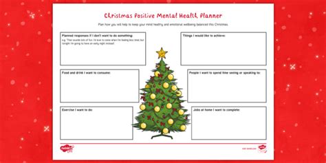 Staff Wellbeing Christmas Positive Mental Health Planner