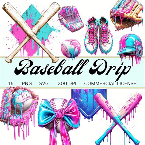 Baseball Drip Png Game Day Baseball Svg Drip Sports Sublimation Design For Shirts Tumblers