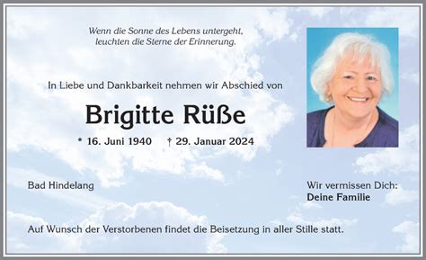 Traueranzeigen Von Brigitte R E Augsburger Allgemeine Zeitung