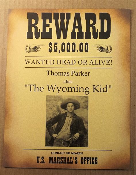 Personalized Old West Wanted Poster Outlaw Western Custom Etsy